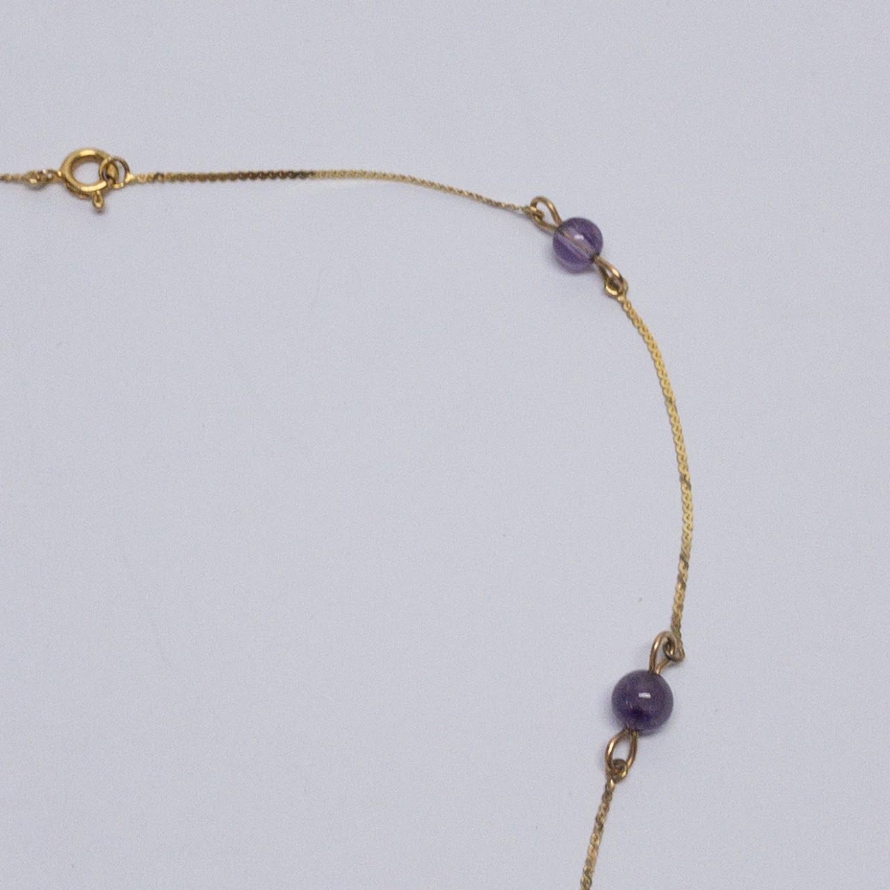 14K Gold 'S' Chain & Amethyst Necklace