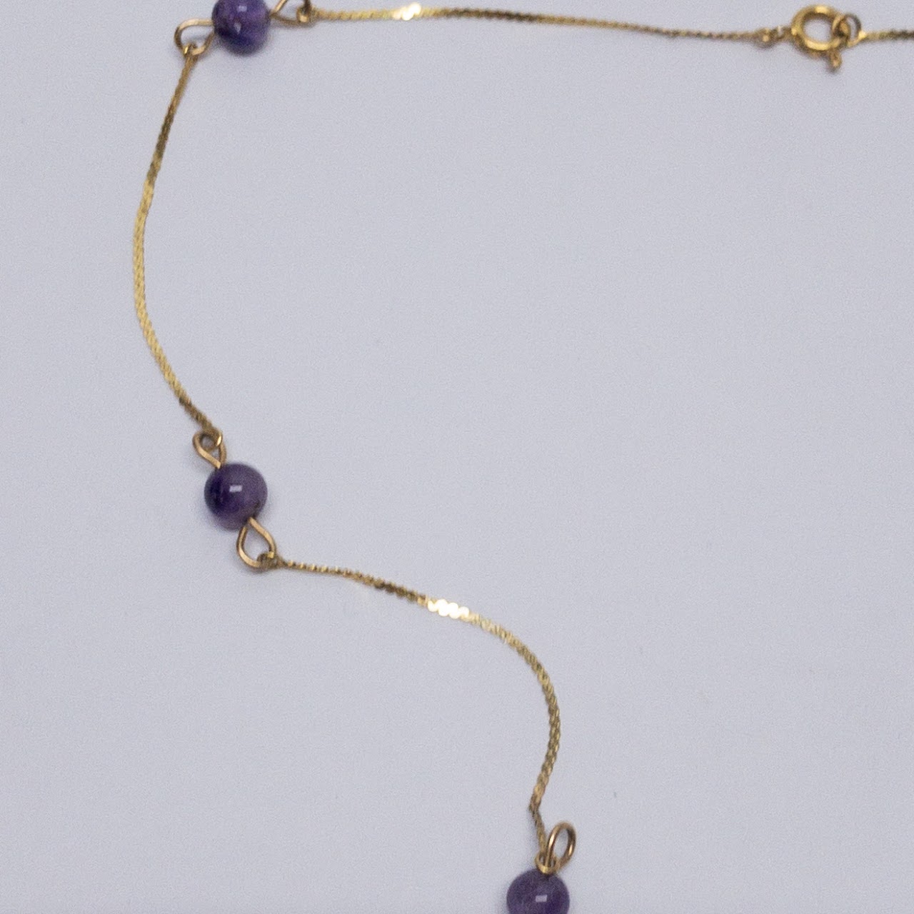 14K Gold 'S' Chain & Amethyst Necklace