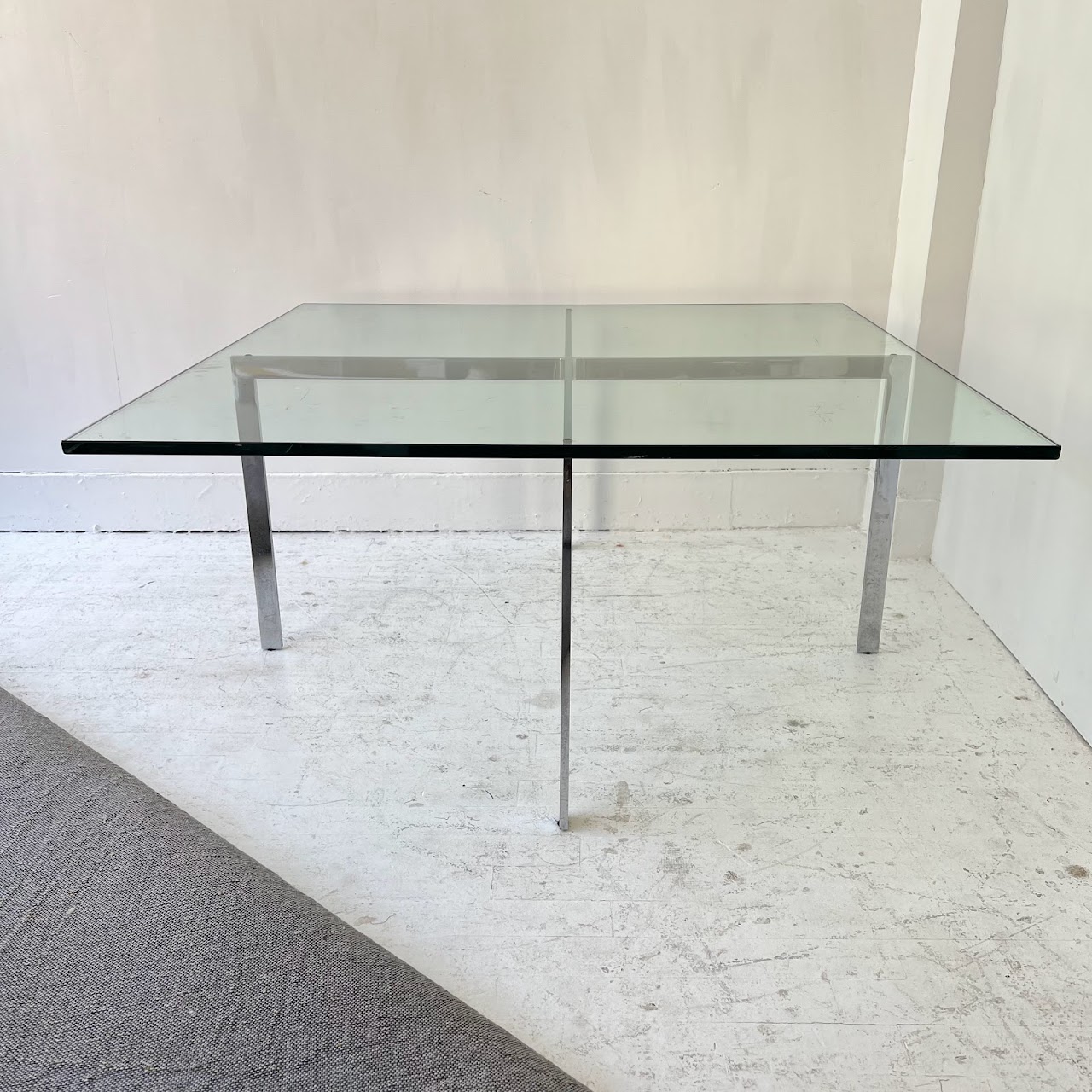 Barcelona Style Chrome & Glass Cocktail Table