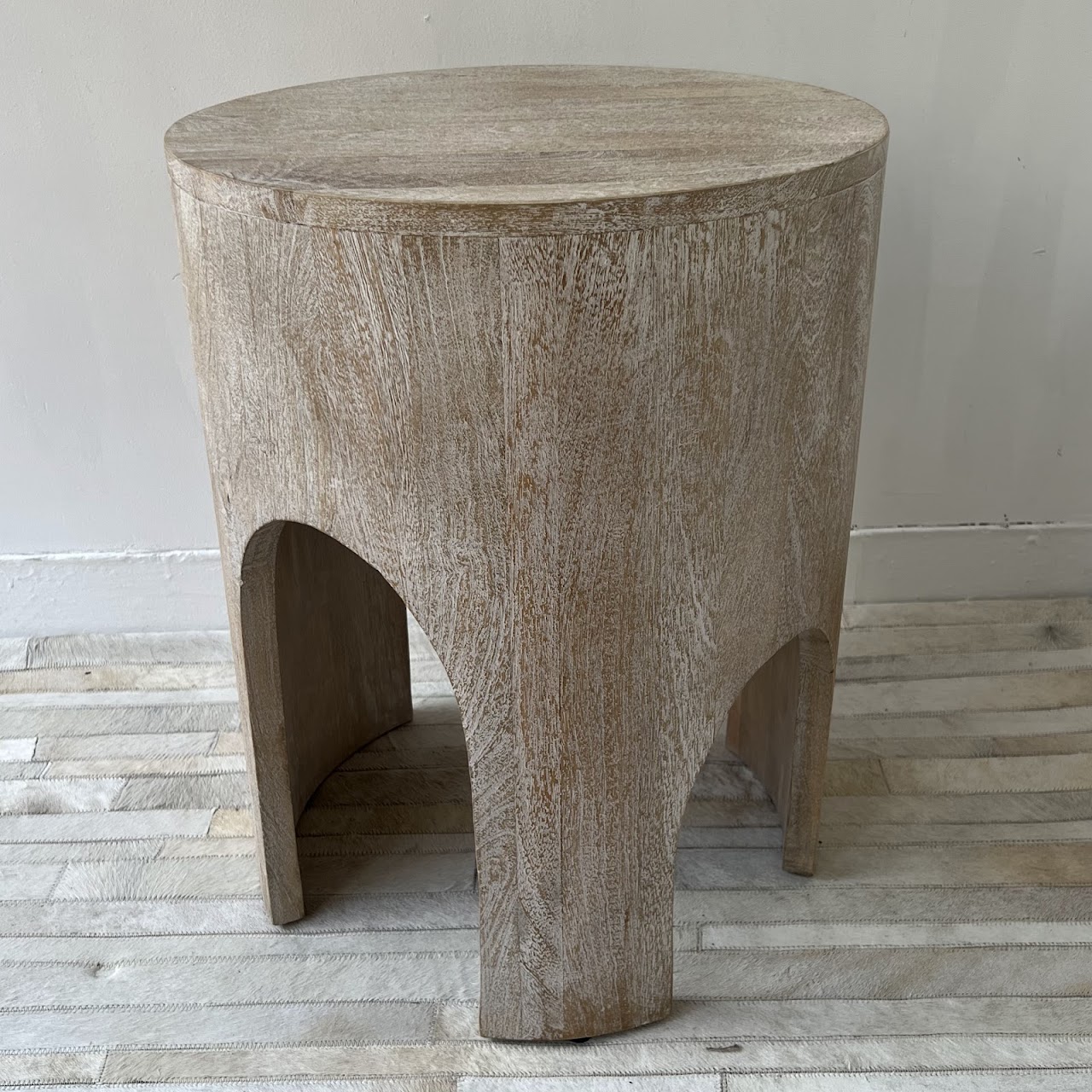 Arteriors Berlof Whitewashed Mango Wood End Table