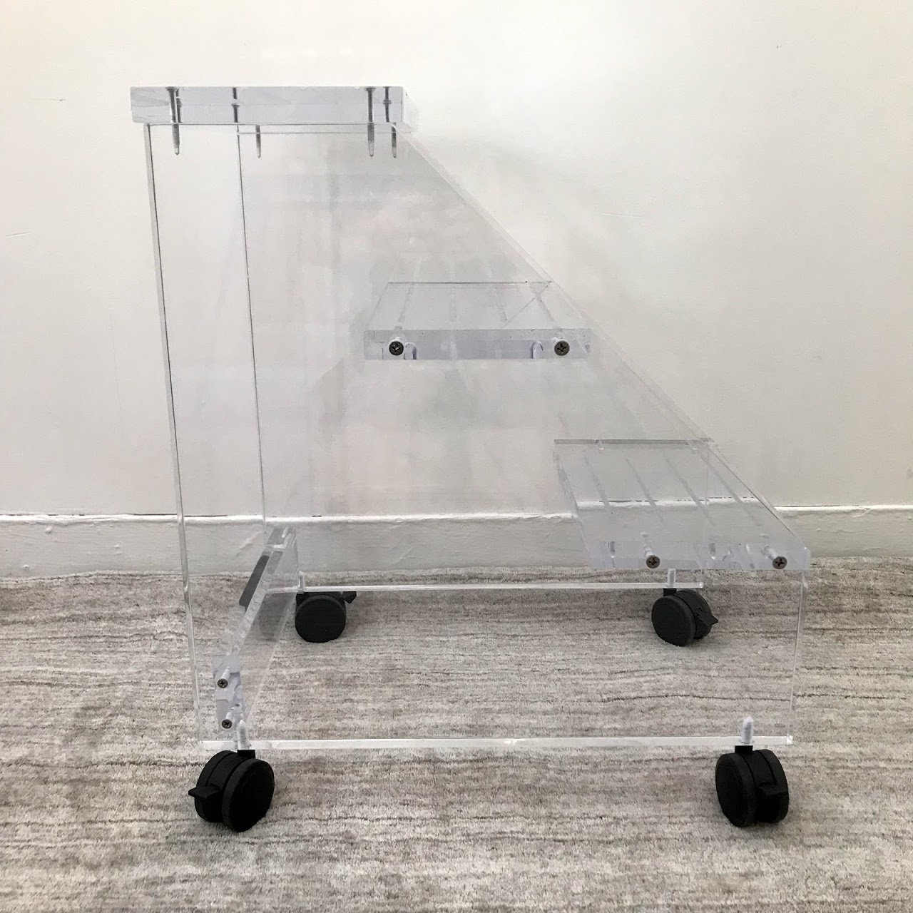 Lucite Rolling Step-Stool