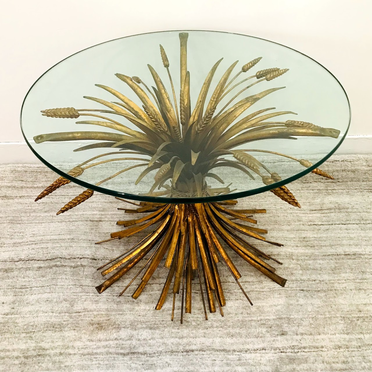 Maison Baguès Style 1950s Sheaf of Wheat Cocktail Table