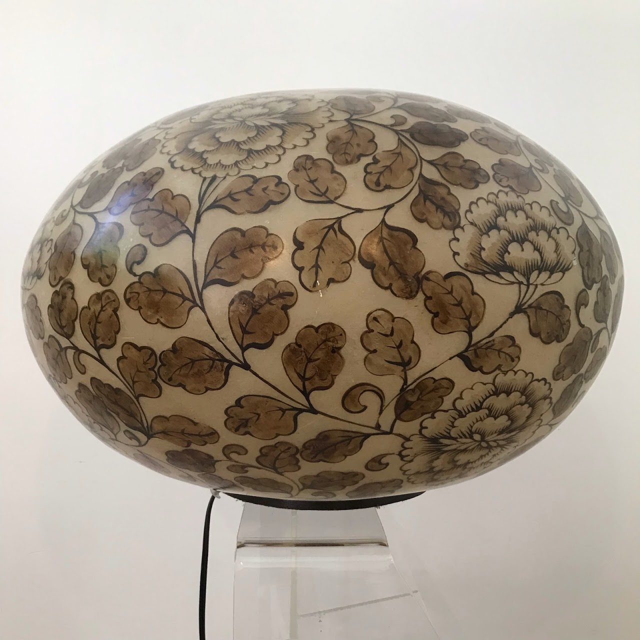 Mid-Century Ovoid Resin Globe Lamp