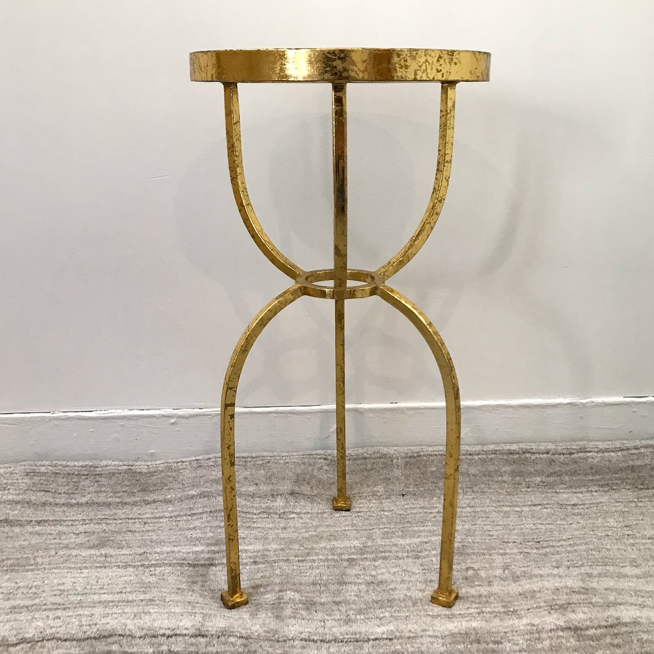 Marble-Top Gilt Contemporary Accent Table