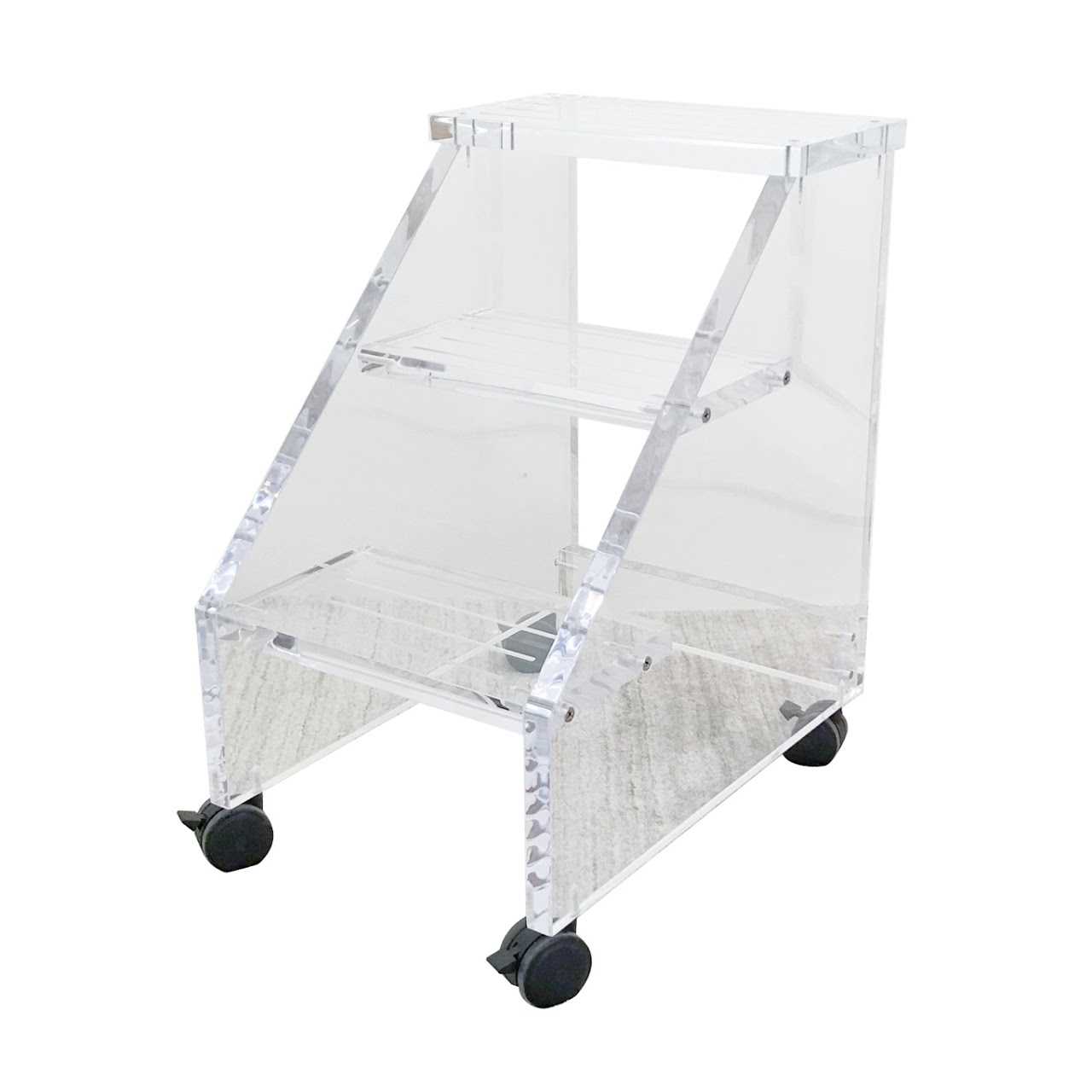 Lucite Rolling Step-Stool
