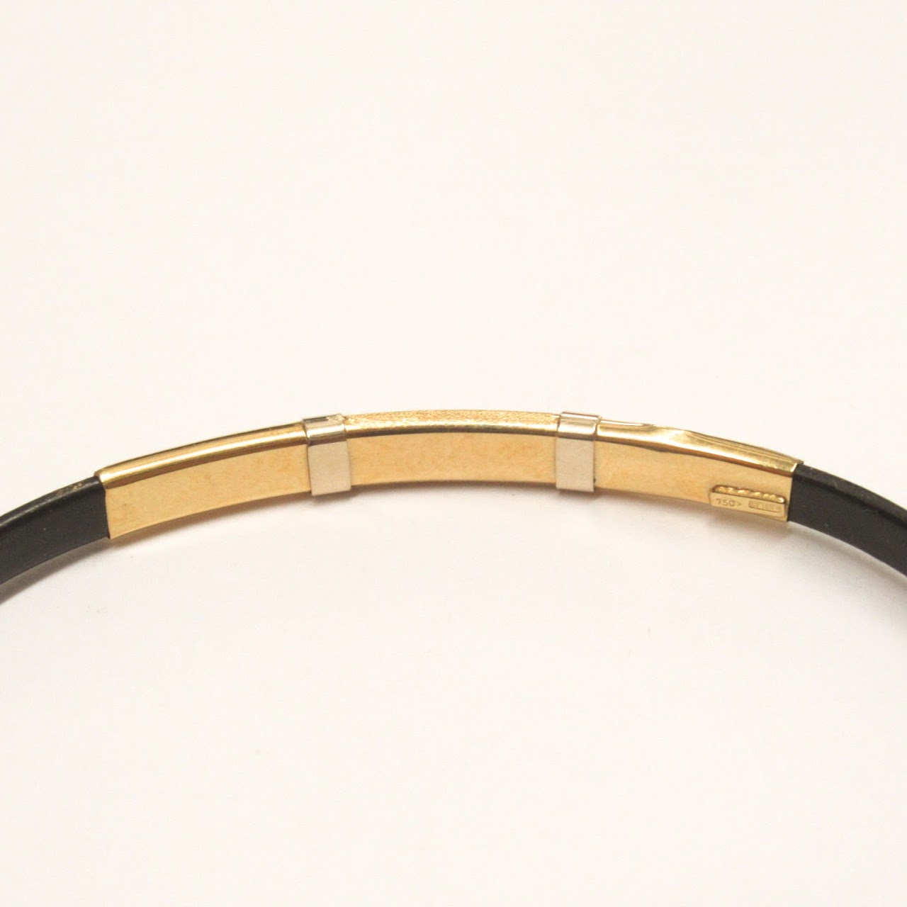 18K Gold & Leather Bracelet