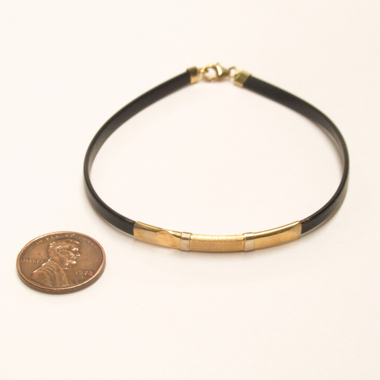 18K Gold & Leather Bracelet