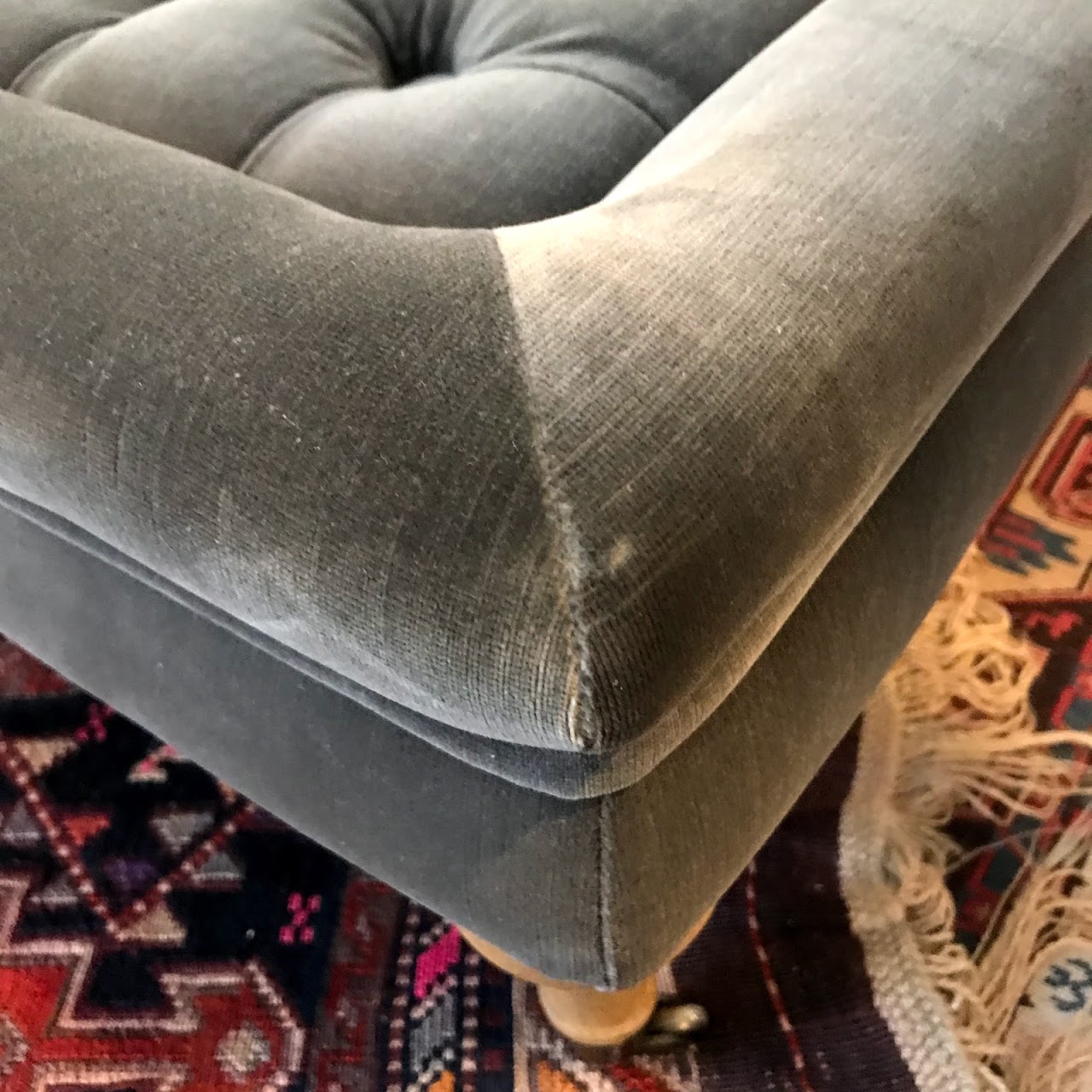 Restoration Hardware Tufted Coffee Ottoman