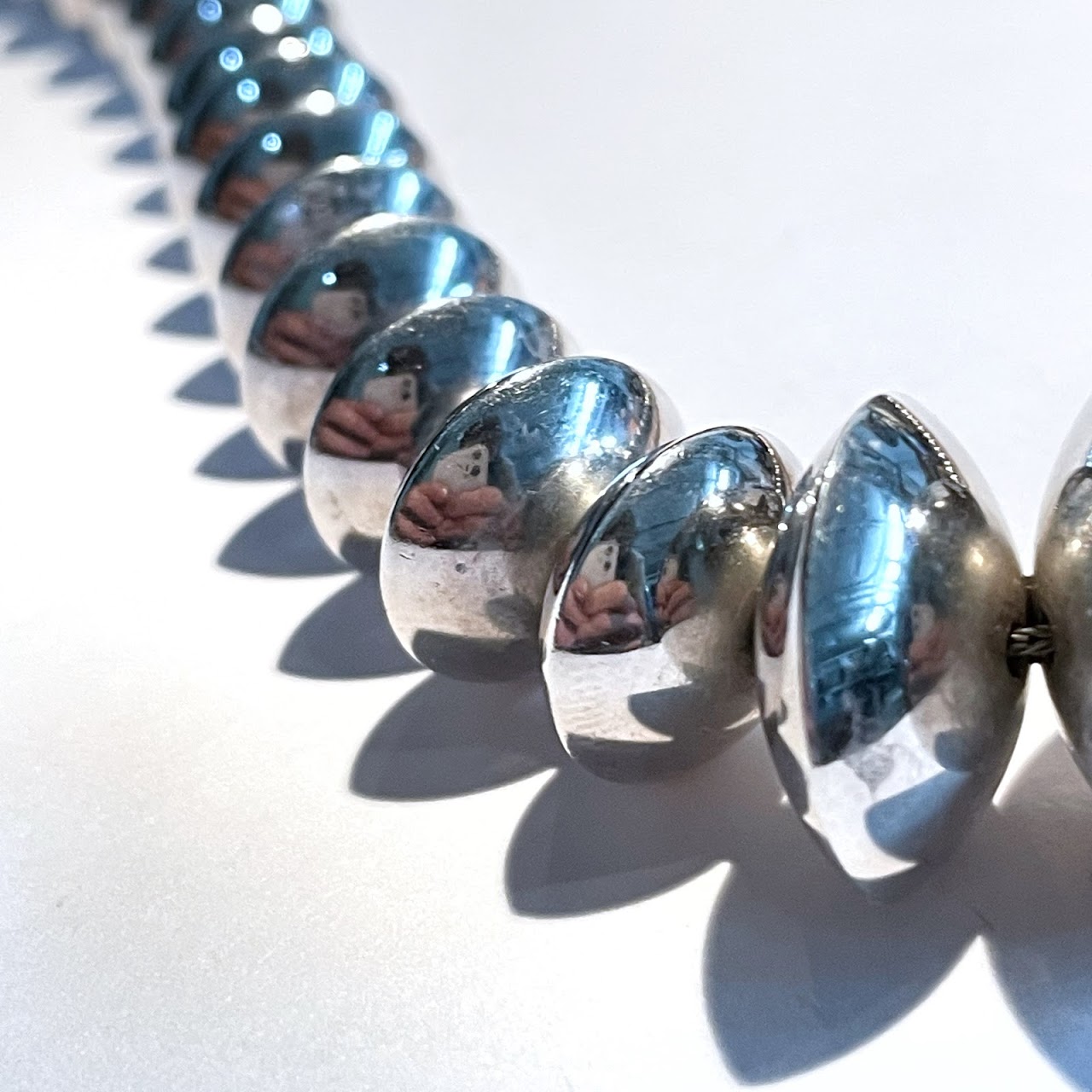 Sterling Silver Graduated Bead Necklace