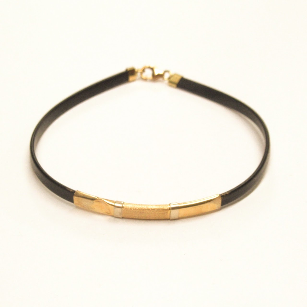 18K Gold & Leather Bracelet