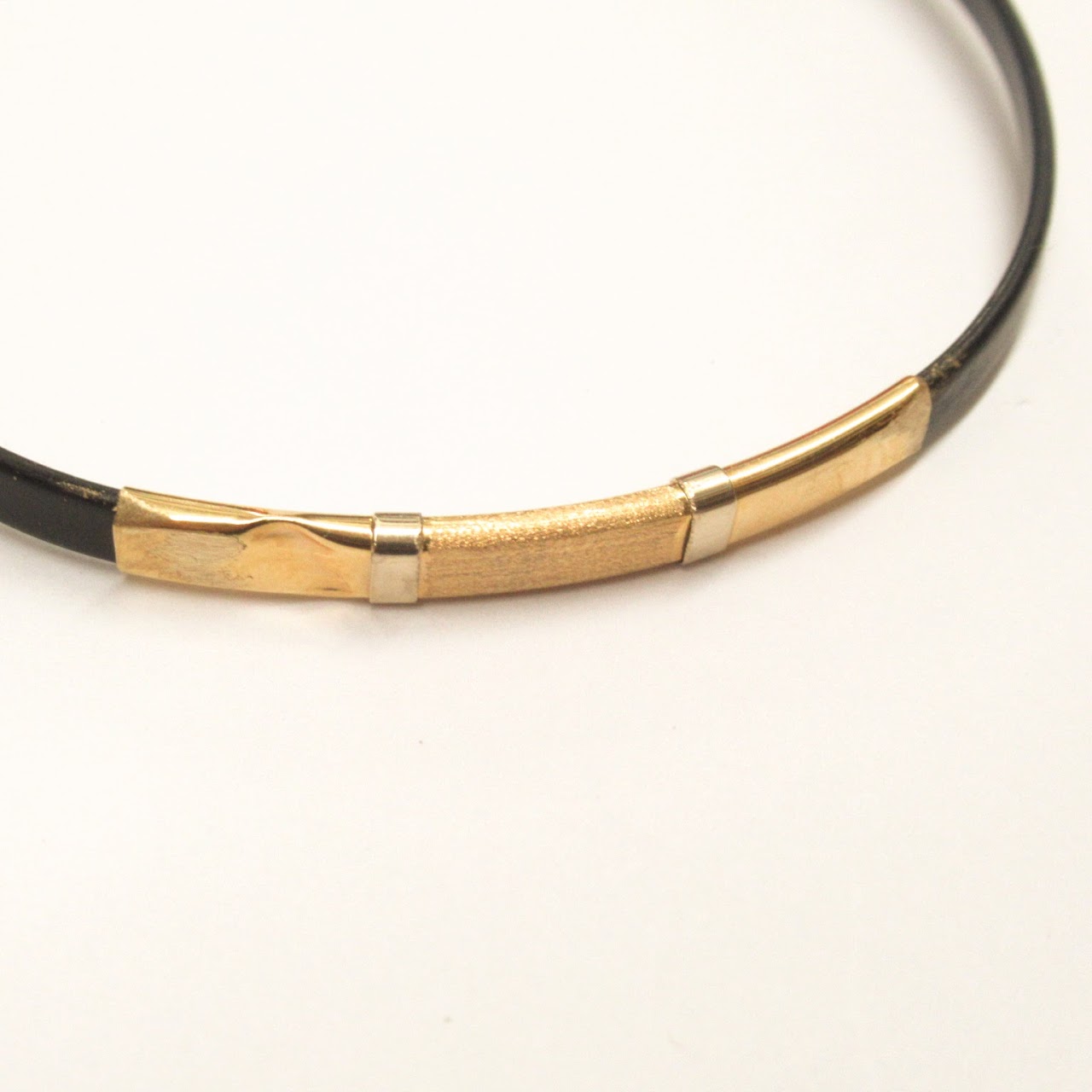 18K Gold & Leather Bracelet