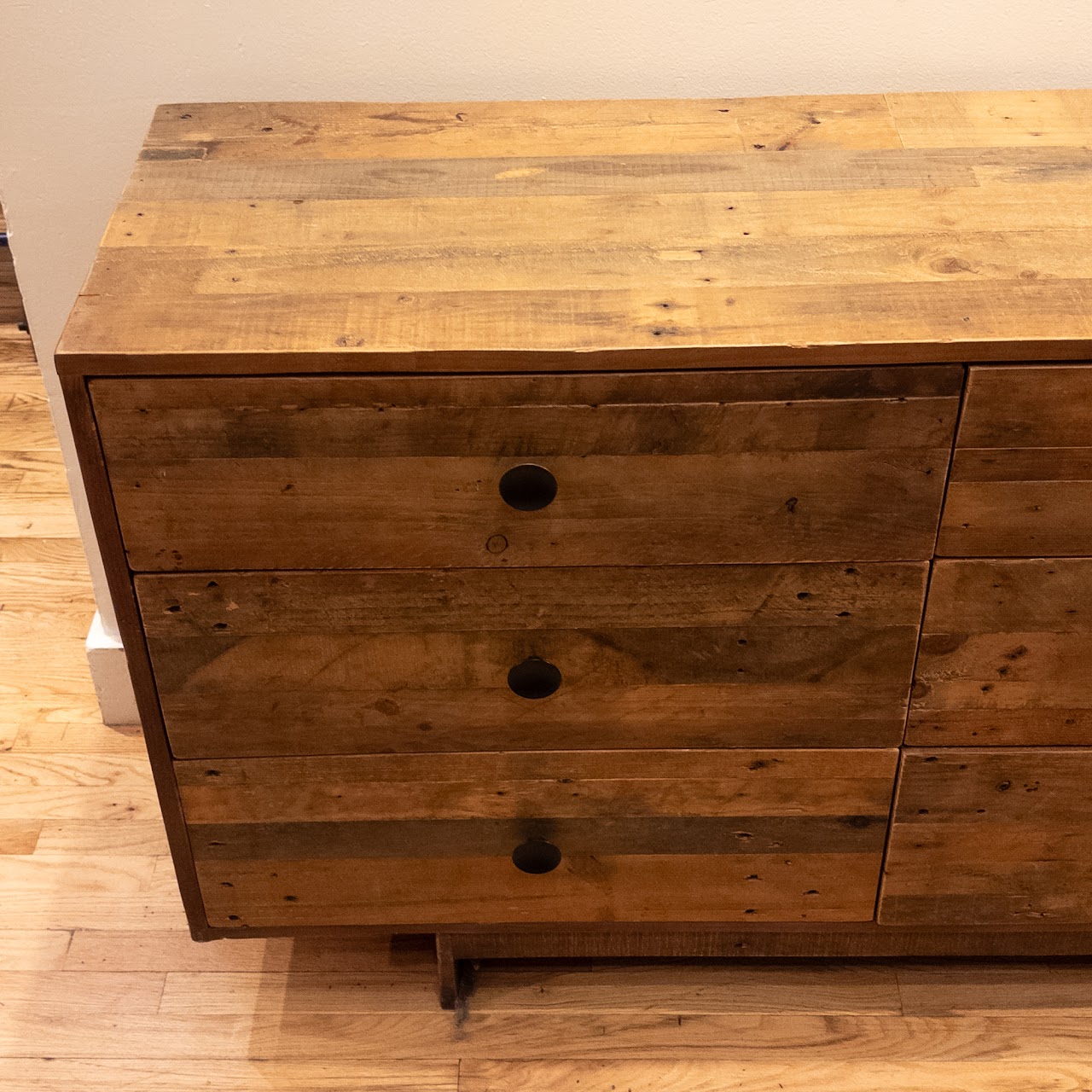 Rustic Reclaimed Pine Six-Drawer Dresser