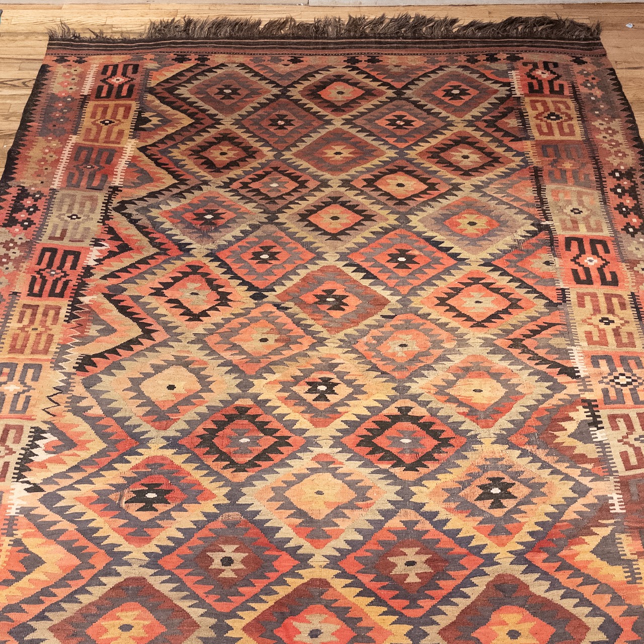 Geometric Wool Flatweave Rug