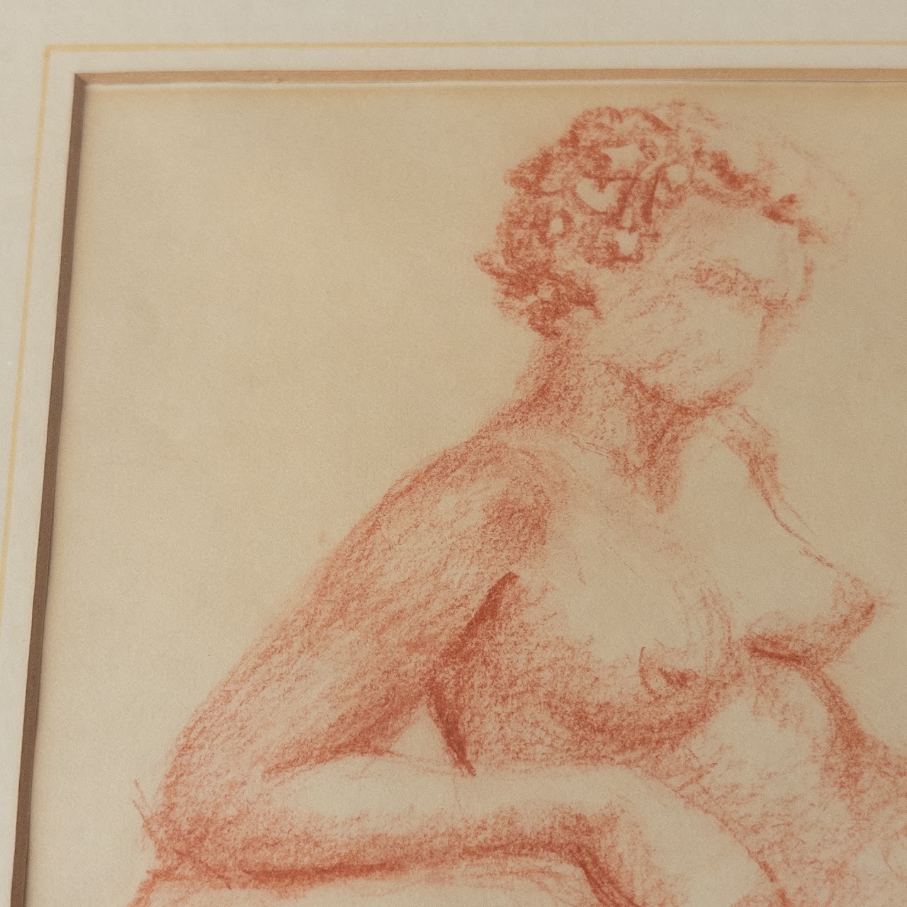 J. Ted Elston Signed Pastel Nude Drawing