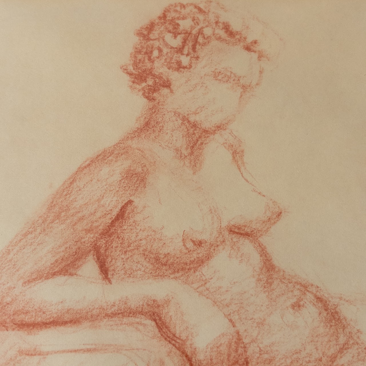 J. Ted Elston Signed Pastel Nude Drawing