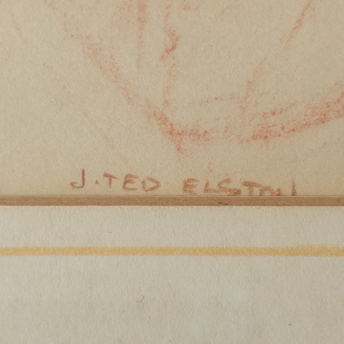 J. Ted Elston Signed Pastel Nude Drawing