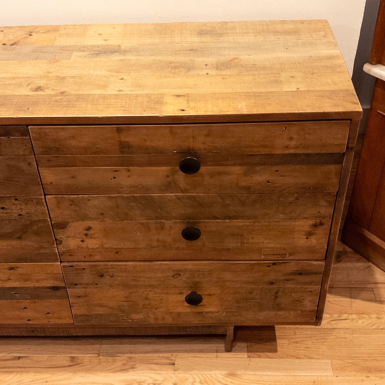 Rustic Reclaimed Pine Six-Drawer Dresser