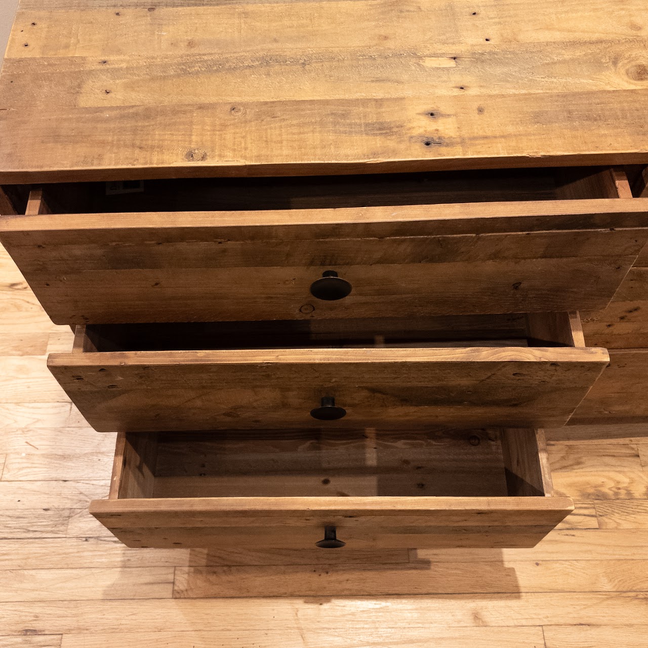 Rustic Reclaimed Pine Six-Drawer Dresser