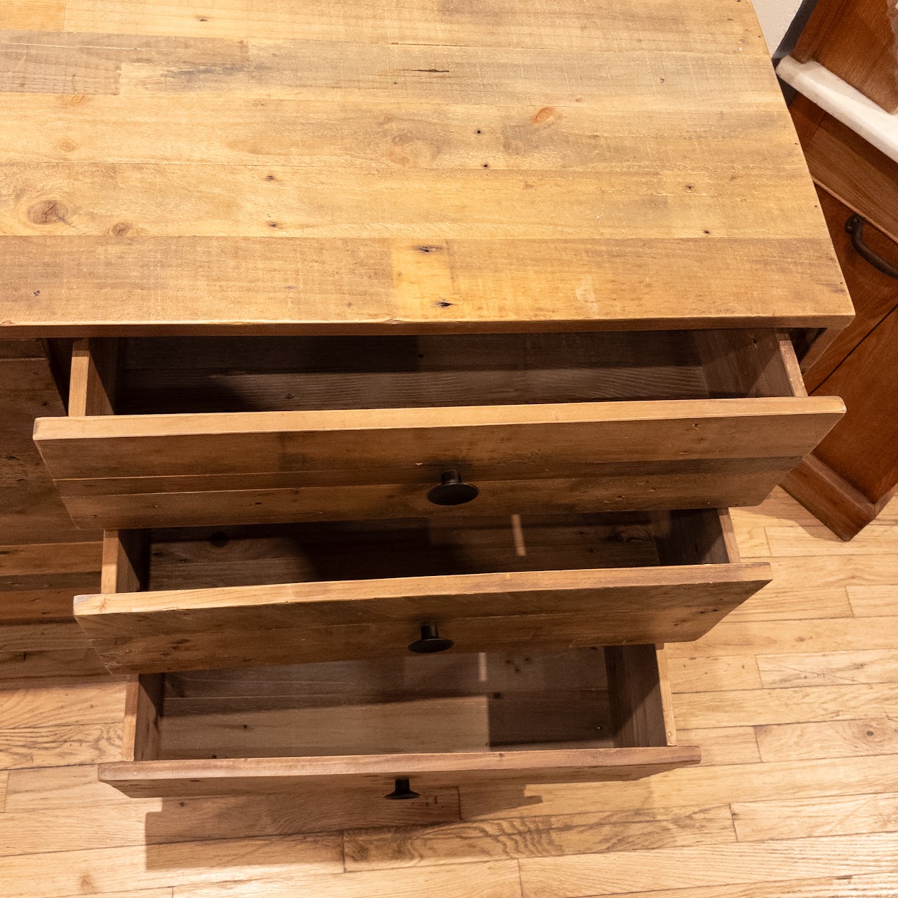 Rustic Reclaimed Pine Six-Drawer Dresser