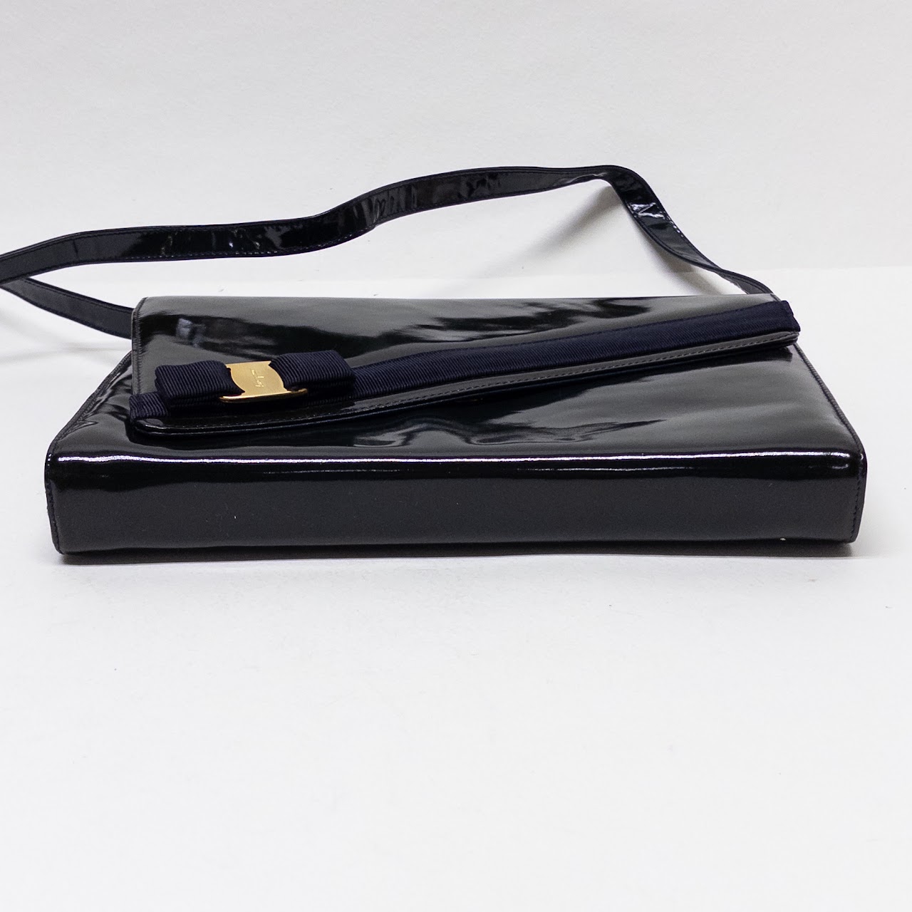 Salvatore Ferragamo Patent Leather Vara Clutch