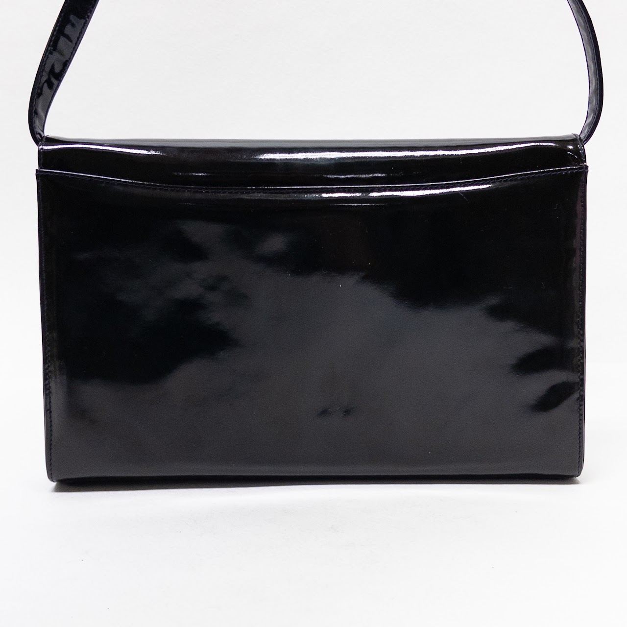 Salvatore Ferragamo Patent Leather Vara Clutch