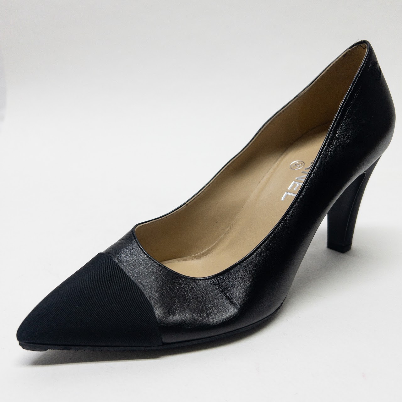 Chanel Gabrielo Chanel Leather and Grosgrain Cap Toe Pumps