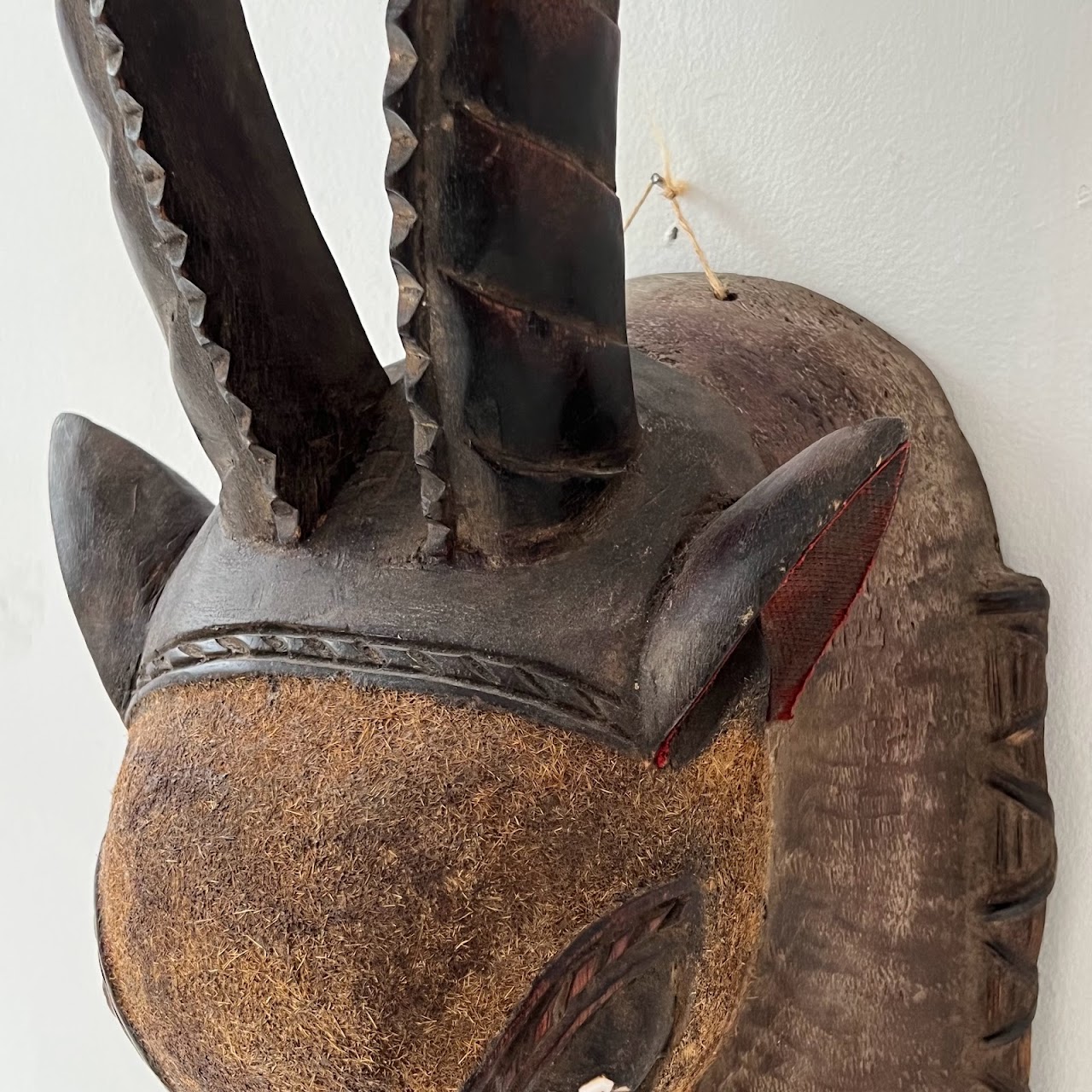 African Zoomorphic Carved Antelope Mask