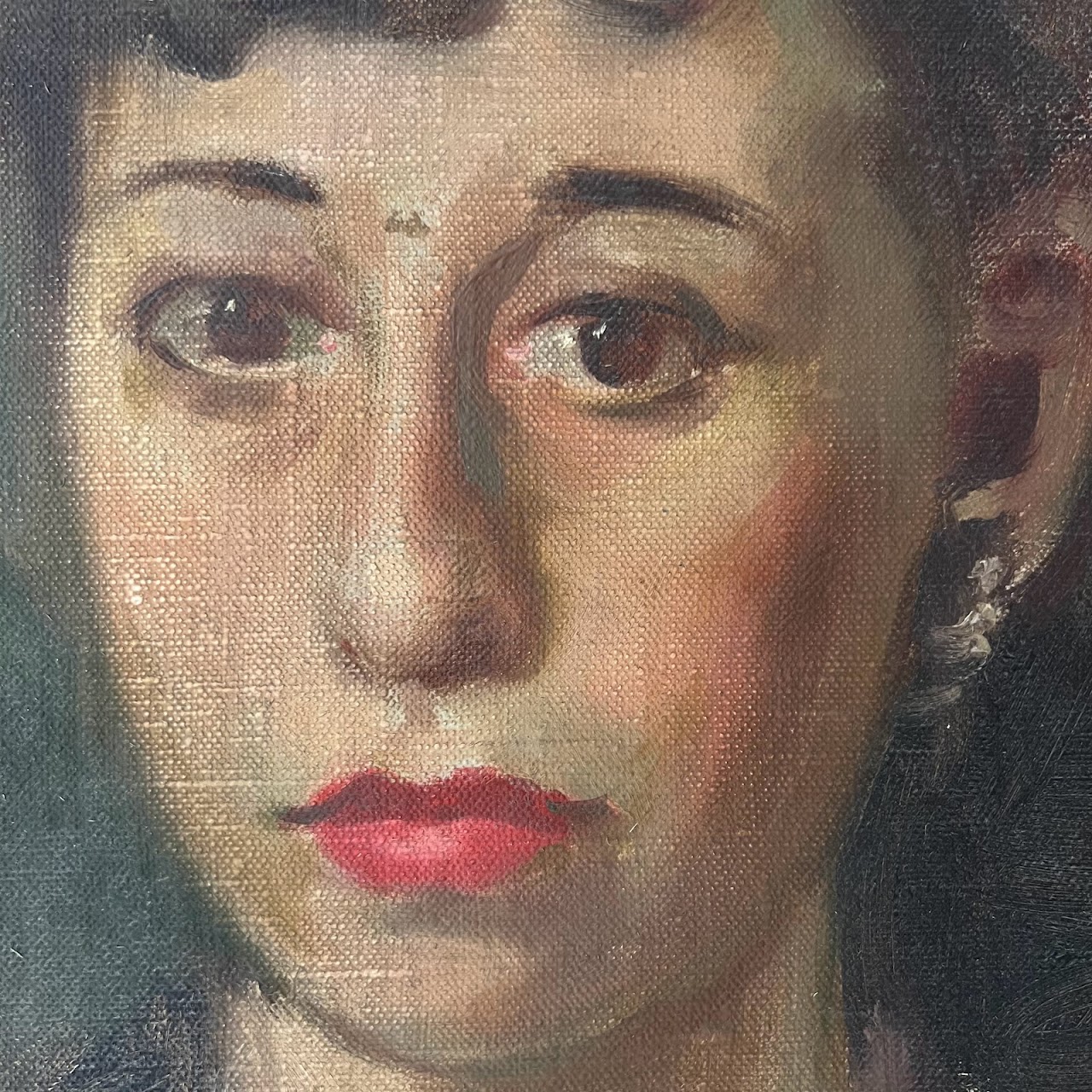 1940s Oil Portrait Painting