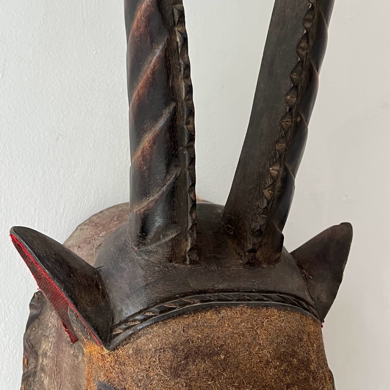 African Zoomorphic Carved Antelope Mask