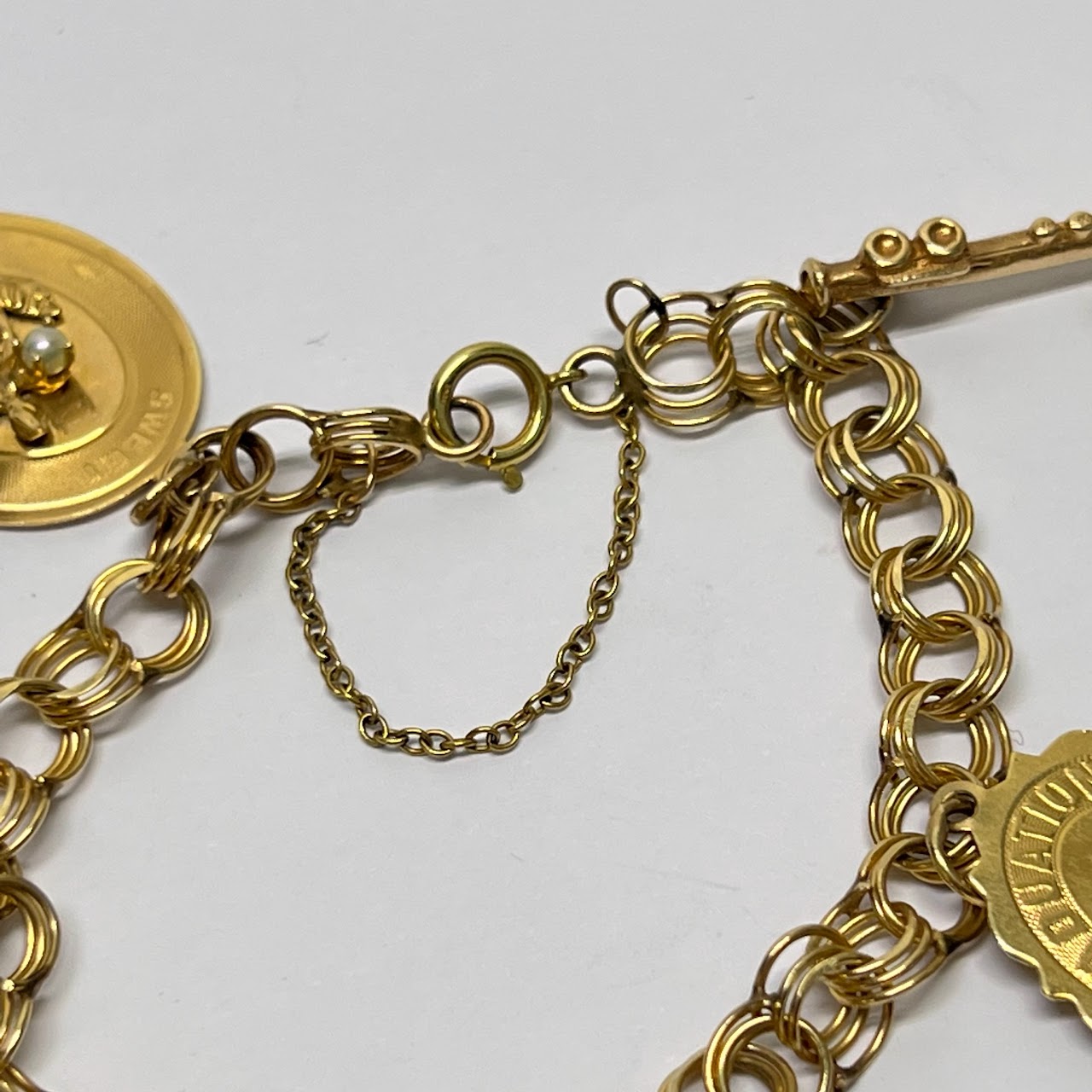 14K Gold and Sterling Silver Charm Bracelet