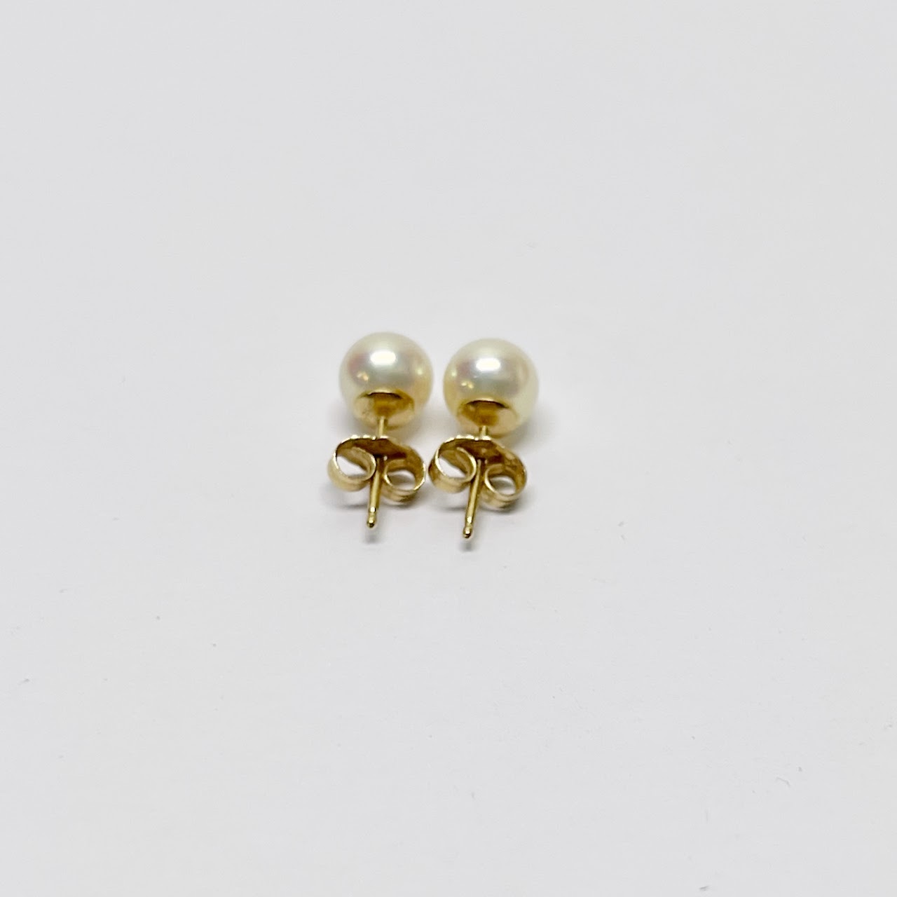 Pearl and 14K Gold Stud Earrings