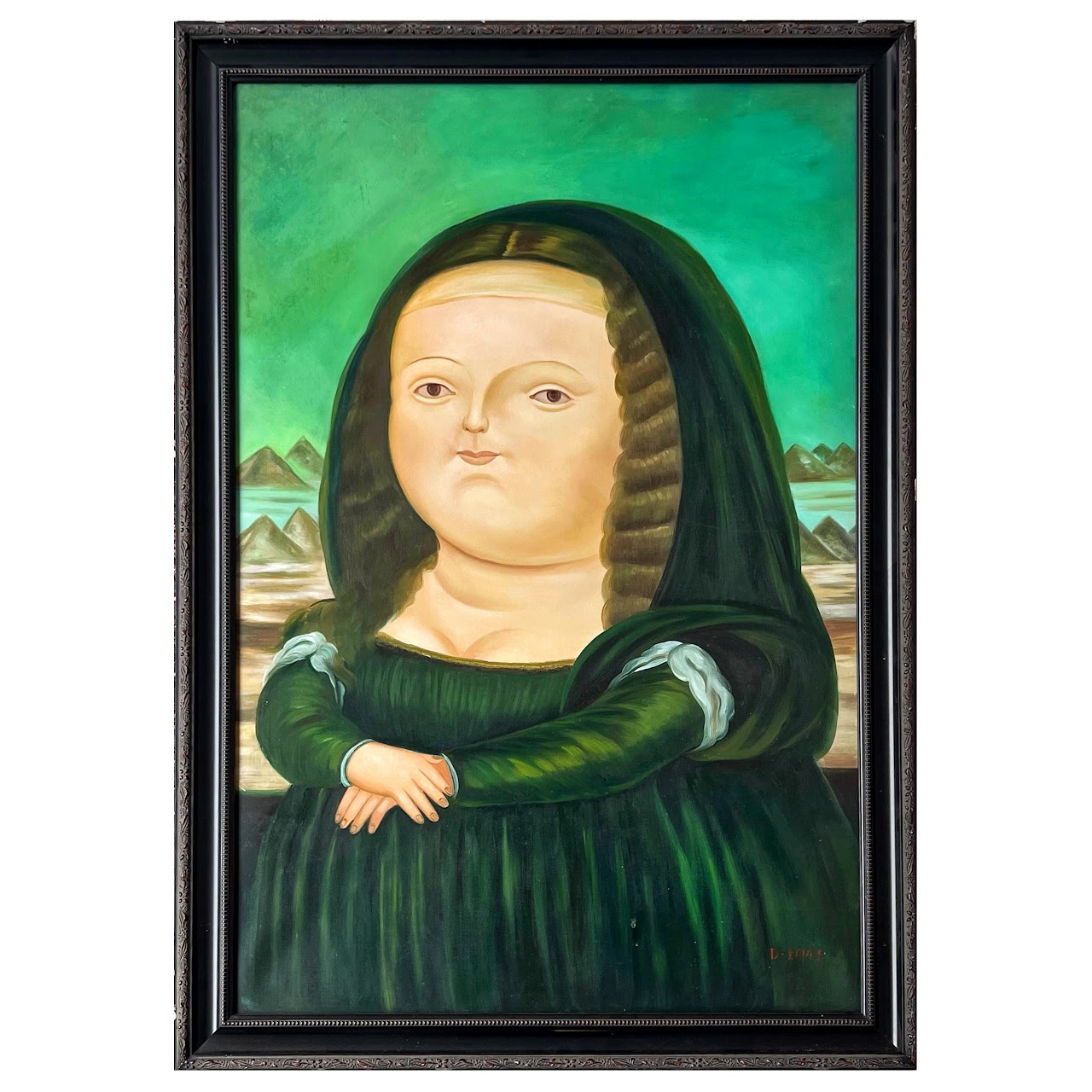 D. Epple after Fernando Botero's 'Mona Lisa' Signed Oil Painting