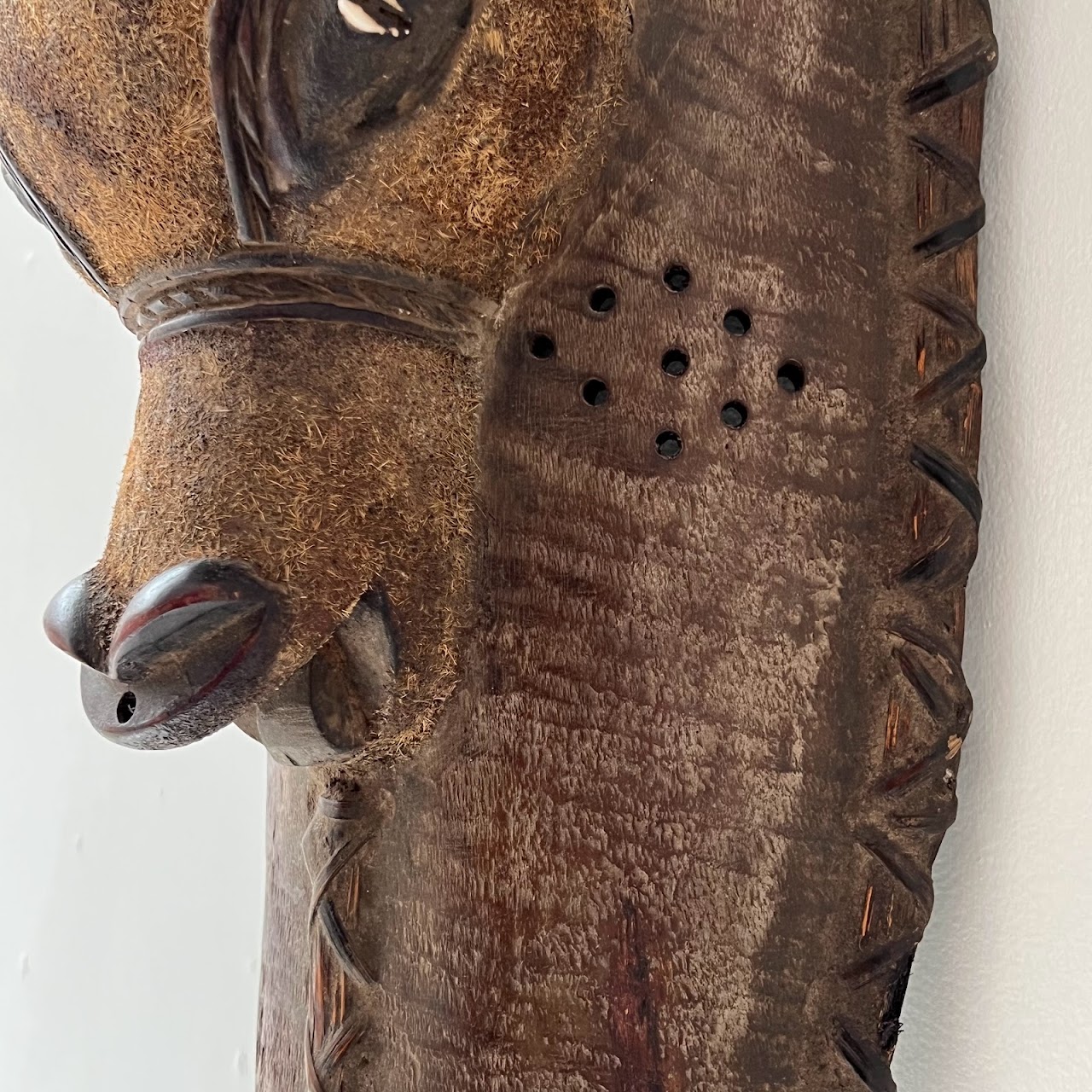 African Zoomorphic Carved Antelope Mask