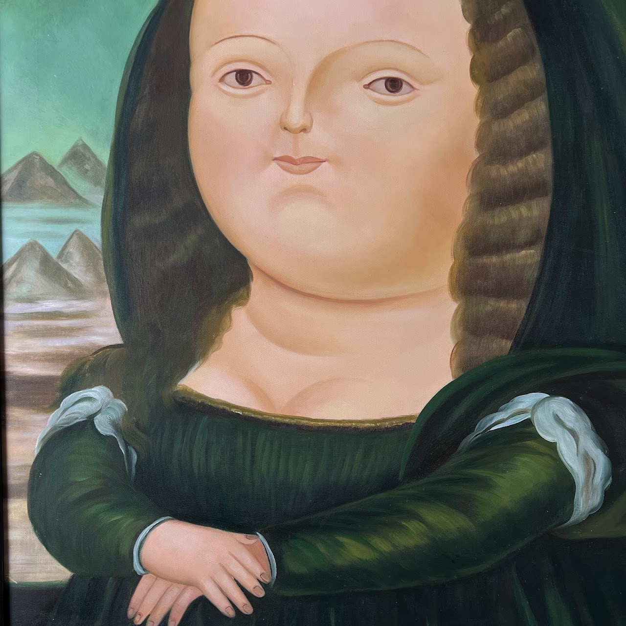 D. Epple after Fernando Botero's 'Mona Lisa' Signed Oil Painting