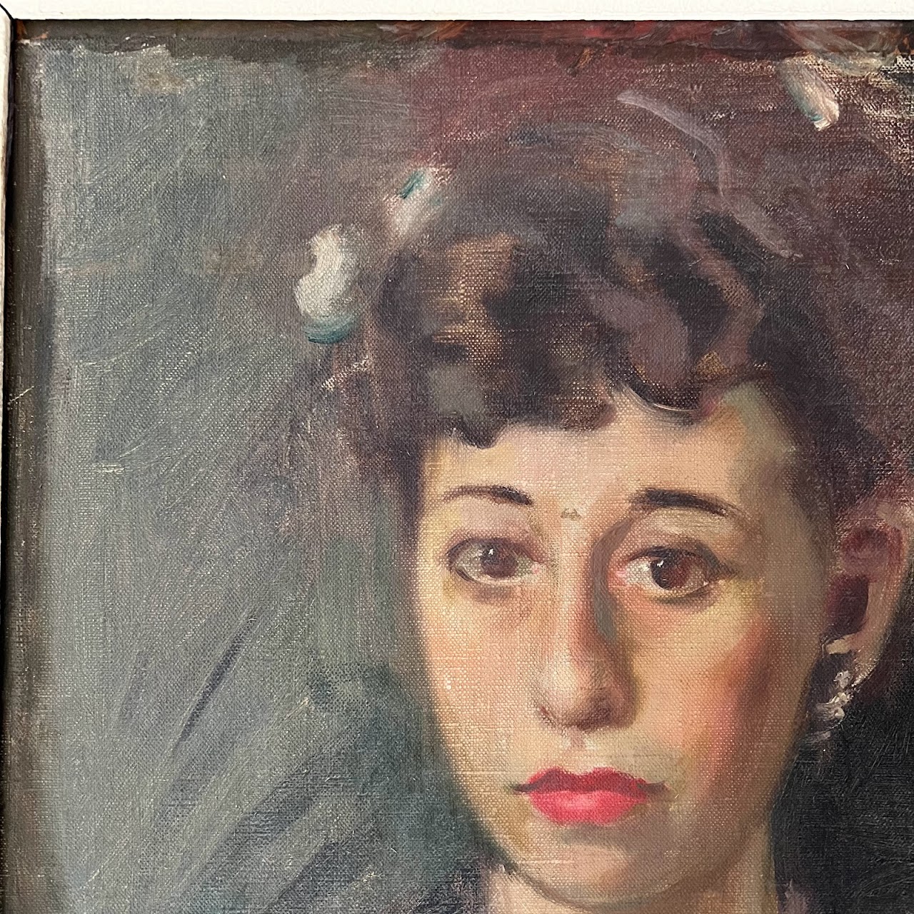 1940s Oil Portrait Painting