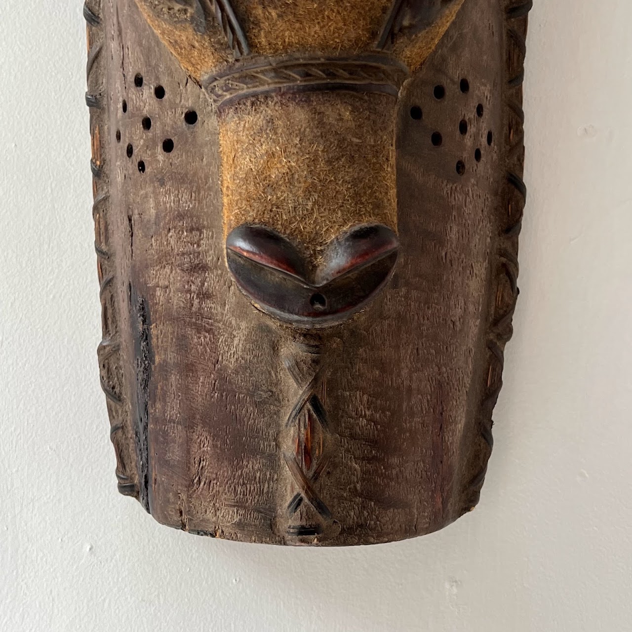 African Zoomorphic Carved Antelope Mask