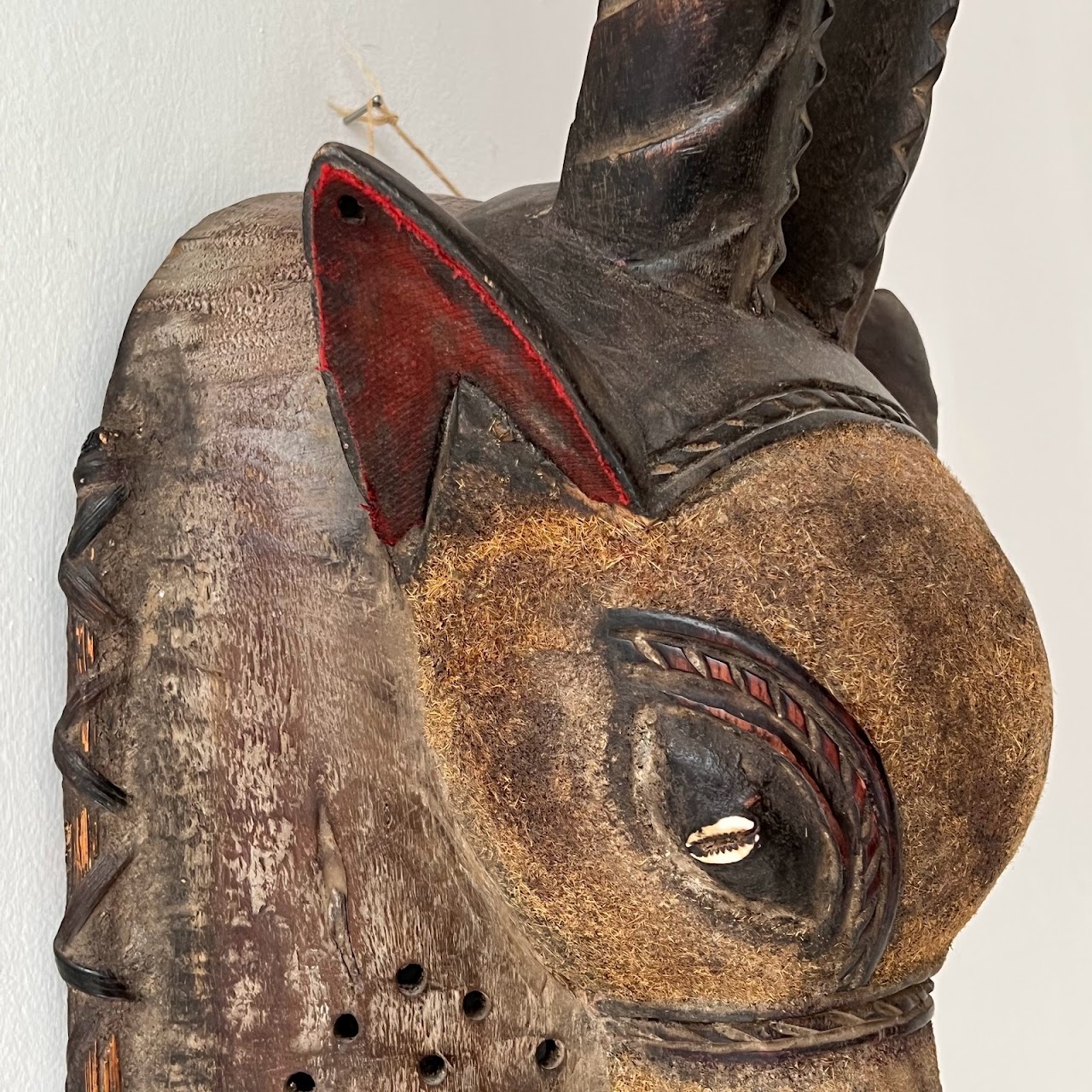 African Zoomorphic Carved Antelope Mask