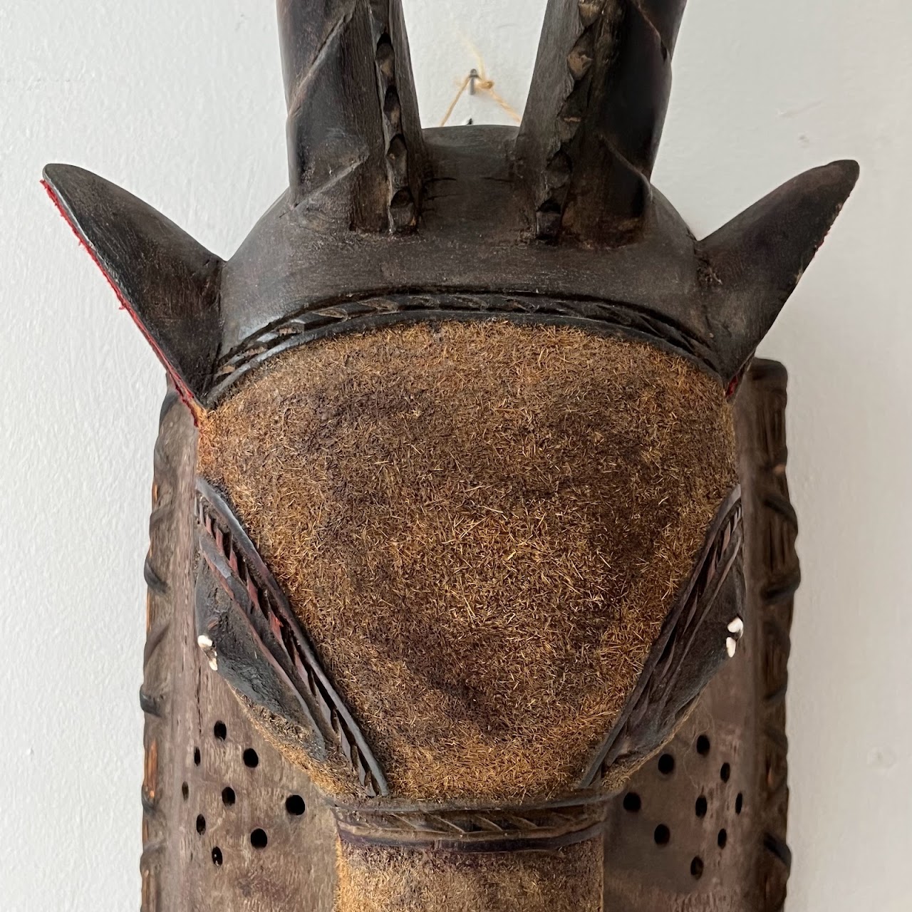 African Zoomorphic Carved Antelope Mask