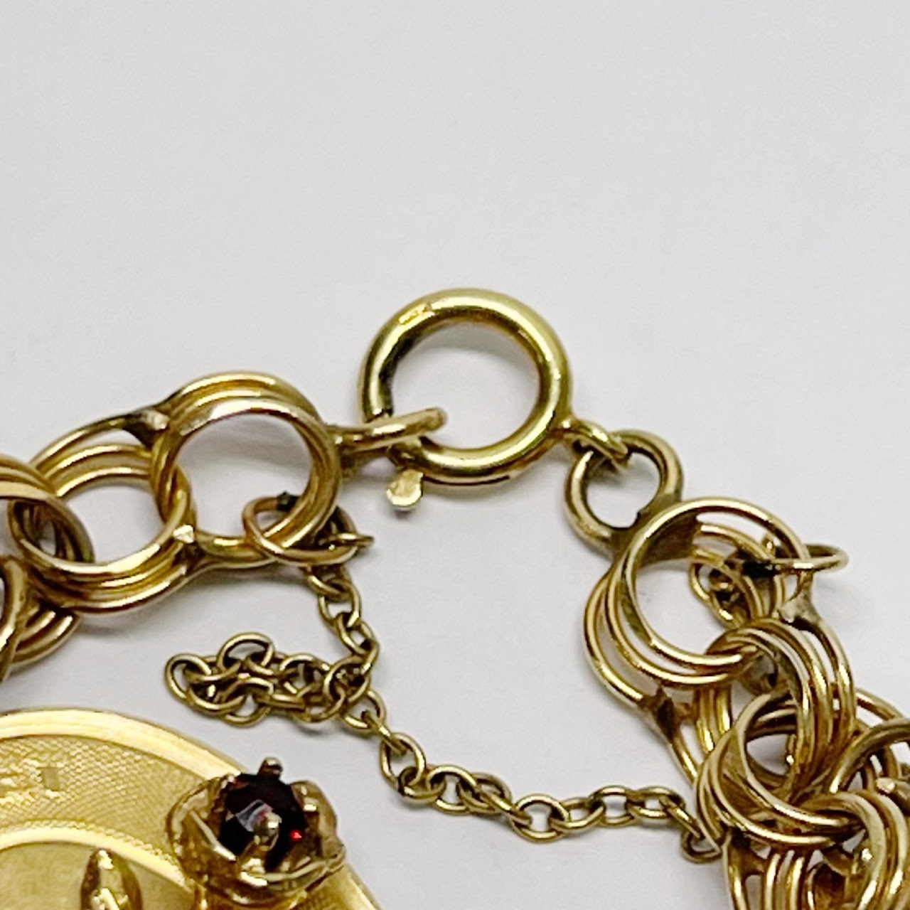 14K Gold and Sterling Silver Charm Bracelet