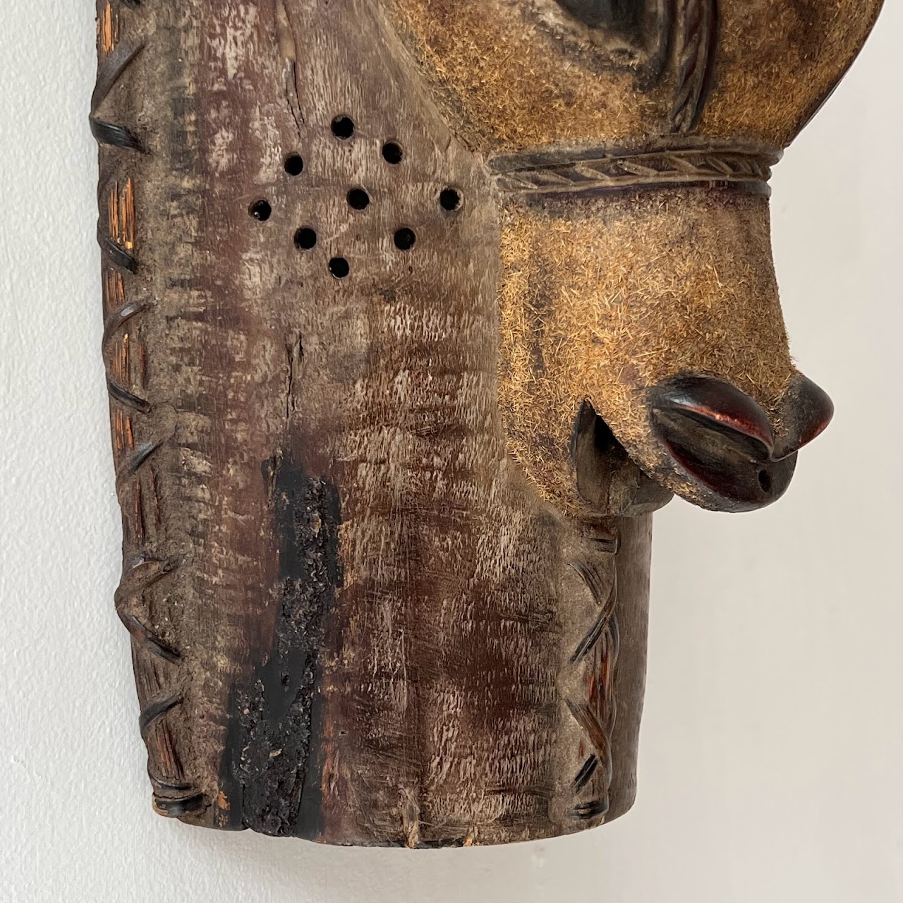 African Zoomorphic Carved Antelope Mask