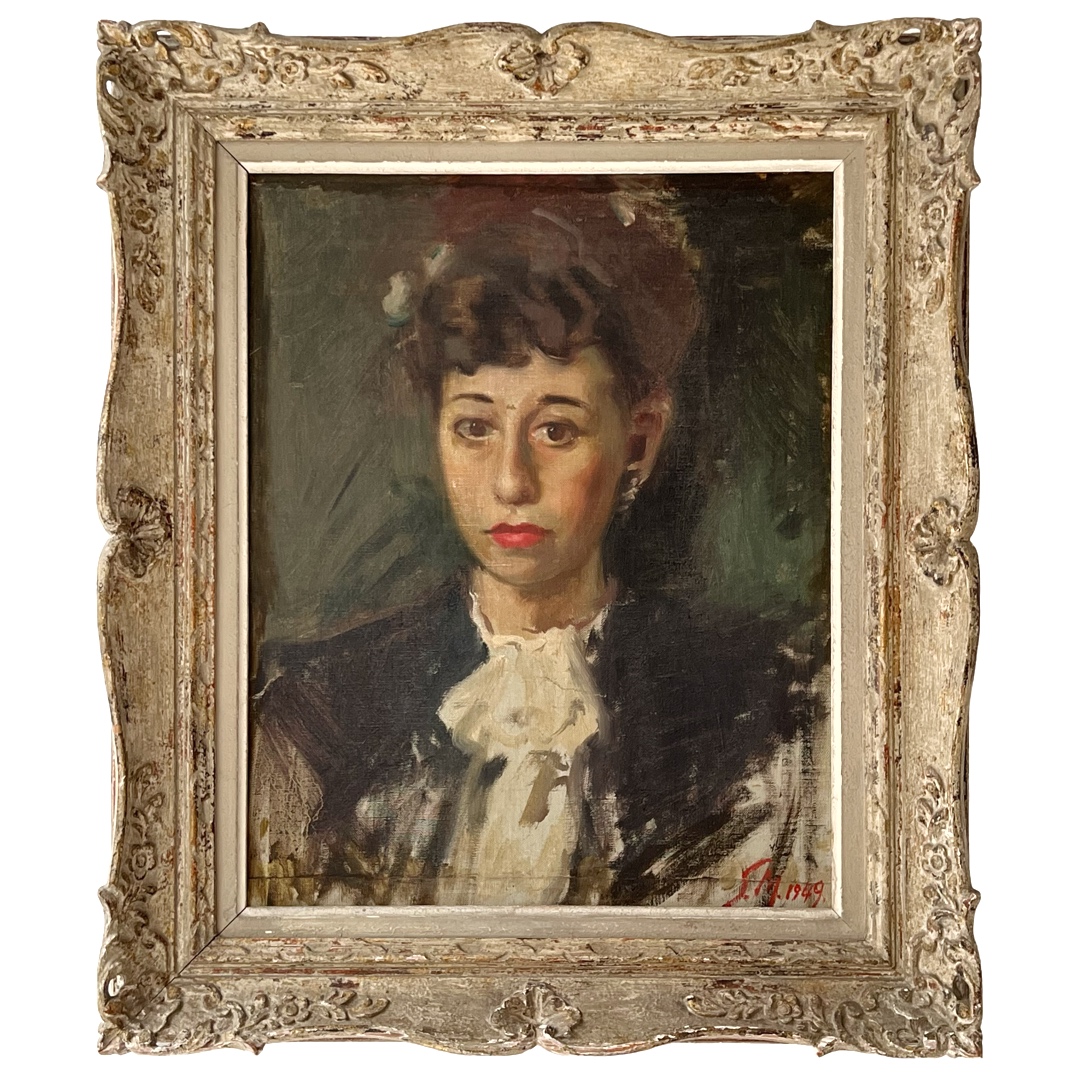 1940s Oil Portrait Painting