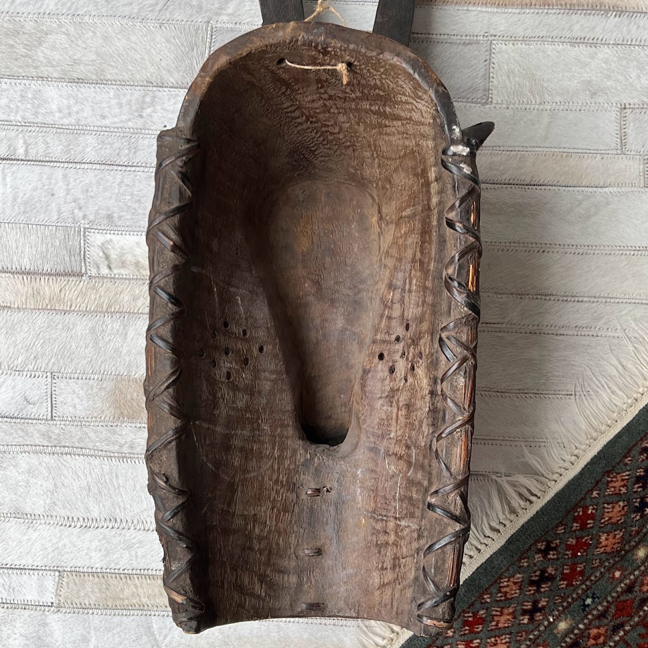 African Zoomorphic Carved Antelope Mask