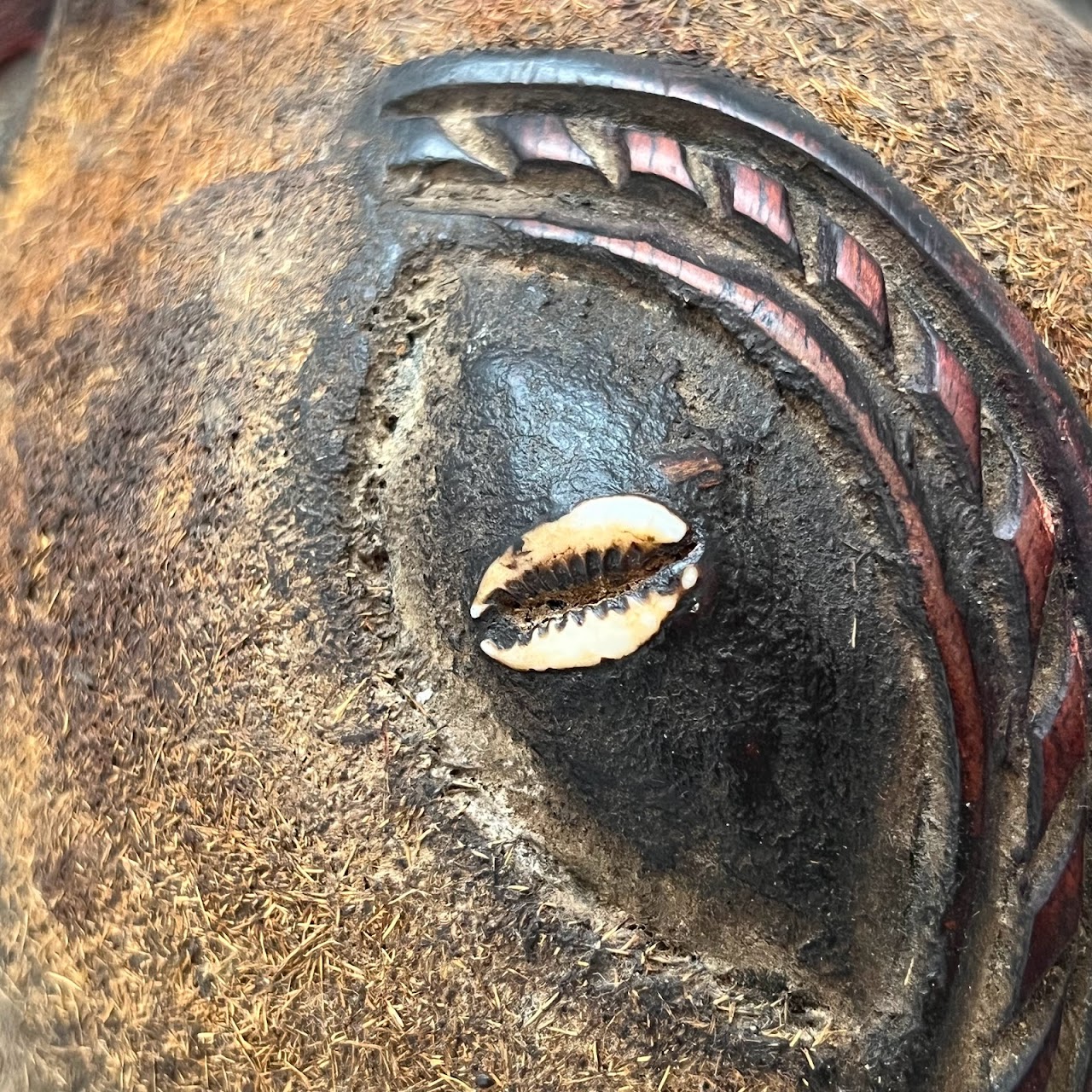 African Zoomorphic Carved Antelope Mask