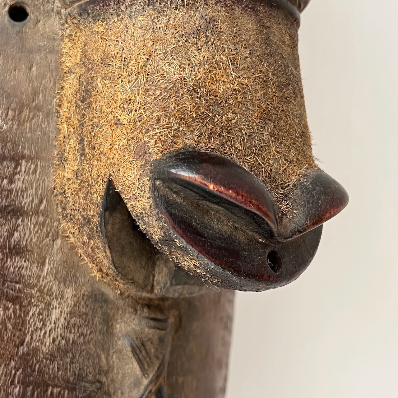 African Zoomorphic Carved Antelope Mask