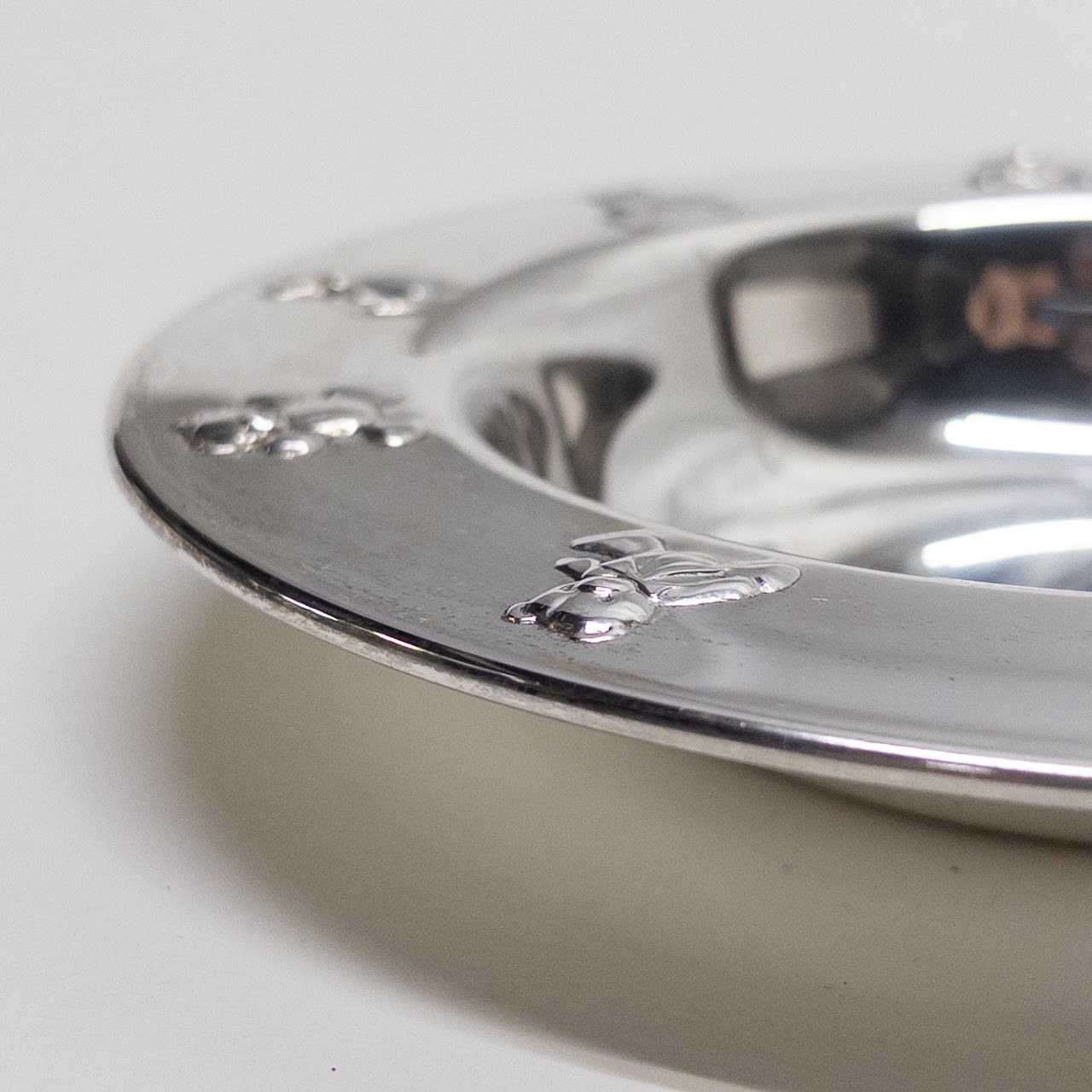 Sterling Silver Teddy Bear Rim Child's Bowl