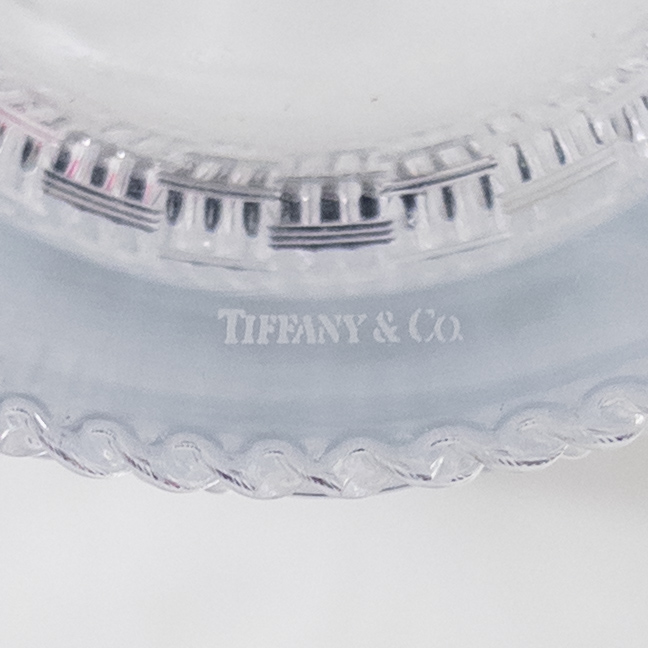 Tiffany & Co. Basket-Weave Cylindrical Crystal Vase