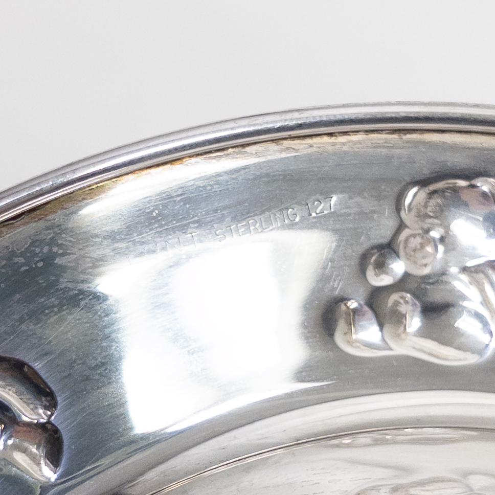 Sterling Silver Teddy Bear Rim Child's Bowl