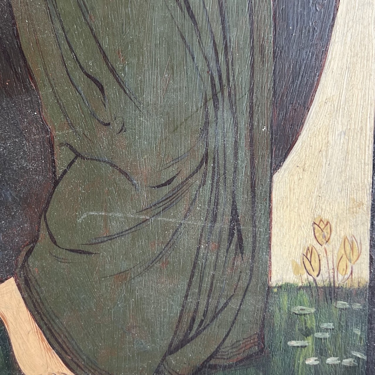 Art Nouveau Oil and Gold Leaf Painting #2