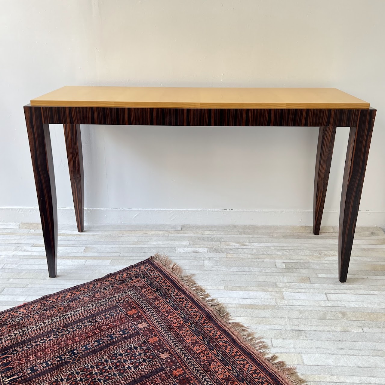 Todd Hase Macassar Ebony and Curly Maple Console Table