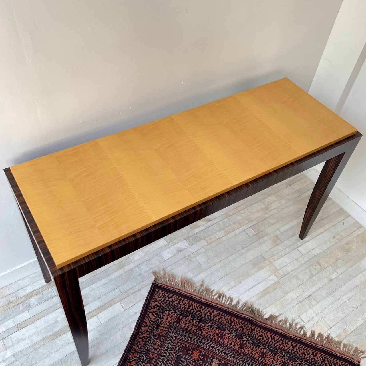 Todd Hase Macassar Ebony and Curly Maple Console Table